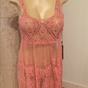 NWT Blush Pink Sheer Swim Cover Up